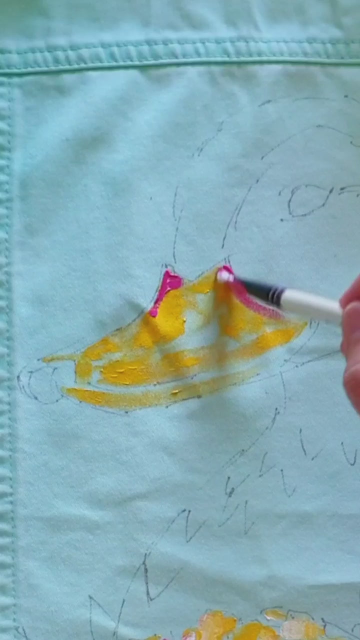 Pretty Fancy Duck Hele Artwear painted jacket one-of-a-kind painted jacket