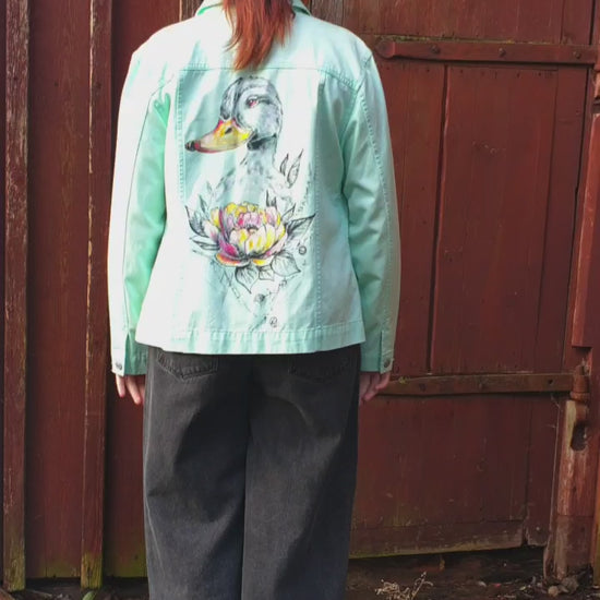Pretty Fancy Duck Hele Artwear painted jacket model painted duck